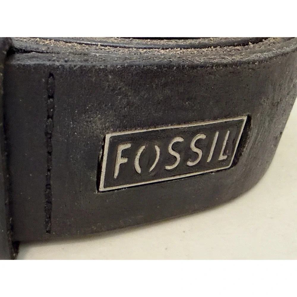 Fossil Vintage Men's Black Leather Belt Size 34